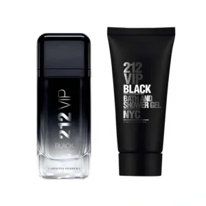 Kit Perfume Masculino Carolina Herrera 212 Vip Black EDP 100 ml + Gel de Banho 100 ml