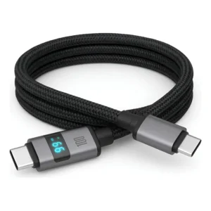 Cabo Carregador Rápido 100w Turbo Mostrador Led Usb Tipo C Preto Visor Led Compativel iPhone 15 16 17 Samsung Xiaomi Poco Motorola Nylon Trançado Reforçado Trasmição De Dados Ultra