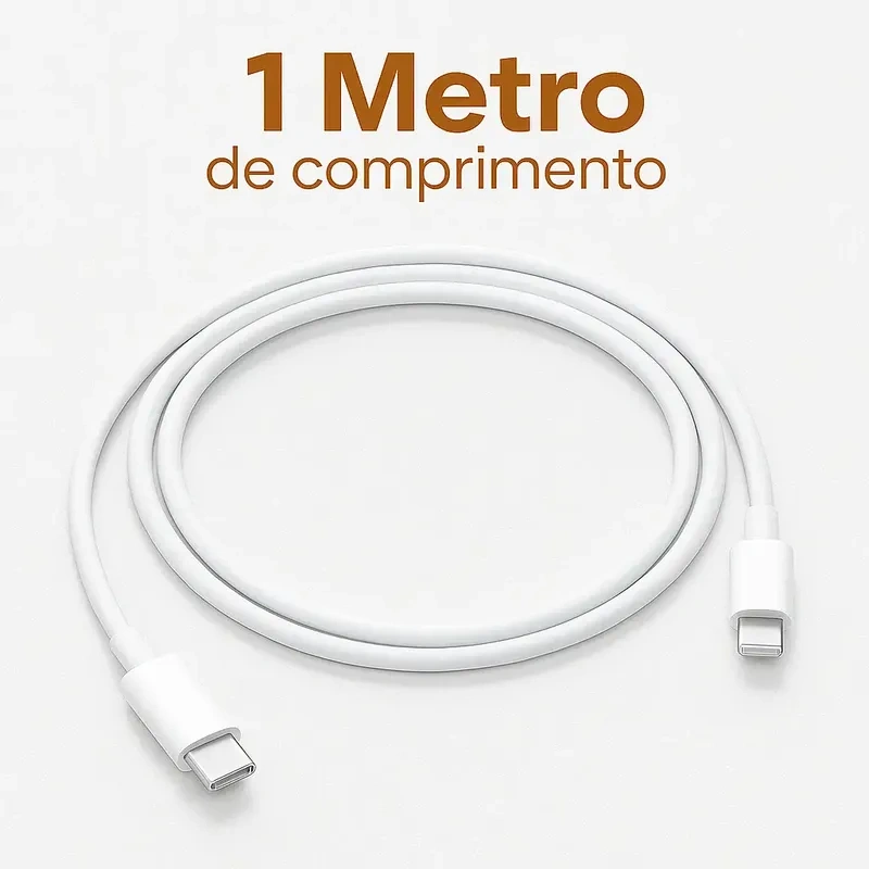 Cabo Carregador Turbo Tipo C Para iPhone 8 X Xr 11 12 13 14 Pro Max Cor Branco Dtimp - Imagem 2