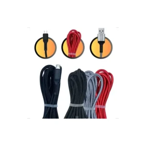 Cabo V8 Micro USB Nylon Reforçado 2 Metros Android Preto