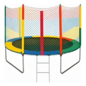 Cama Elástica Circular 2.44m Trampolim Brinquedos, Suporta 270 kg, com Rede de Proteção e Zíper