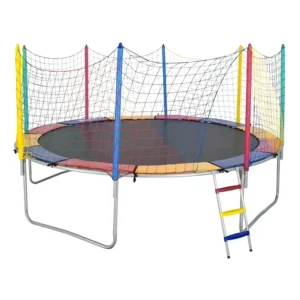 Cama Elástica Papibrink Full Colors Premium 3,66m Com Rede de Proteção e Lona Preta
