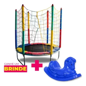 Cama Elástica Planet Kids para Crianças 1,20m com Rede de Proteção Circular