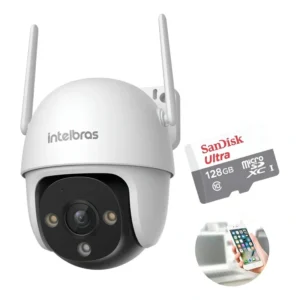 Camera Wifi 360° Im7 S Full Color Intelbras + Cartão 128gb