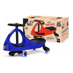 Carinho Carro Rolimã Gira Gira Car Azul Escuro Com Luz Fenix