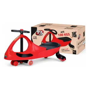Carinho Carro Rolimã Gira Gira Car Vermelho Com Luz Fenix