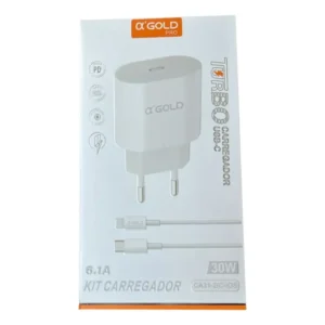 Carregador A'gold Ca31-2 6.1a Turbo Para iPhone 7 8 Plus X Xr 11 12 13 14 Carregamento Cor Branco