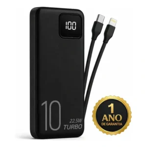 Carregador Portátil Power Bank Turbo voo transporte aéreo 10000mah Universal Para iPhone Samsung Motorlola Xiaomi 22.5w Com Display Digital Dtimp