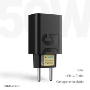 Carregador Turbo Portátil 50w Compatível Com Motorola Xiaomi Redmi Poco Iphone Samsung M22 M31 M32 M62 M63 M64 G15 15 16 17 S20 S21 S23 S24 S25 A15 A54 Cabo Celular Usb Tipo C usbc