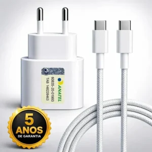 Carregador Turbo Super Rápido 30w Para iPhone 15 16 17 Samsung Galaxy S24 S23 S22 S2 M31 M32 M62 M63 M64 G15 Xiaomi Redmi Note 12 13 14 15 - Cabo Blindado Tipo Usb C Dtimp