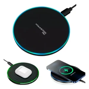 Carregador Turbo Wireless Qi 15w Sem Fio Indução Para Celular Rápido LED