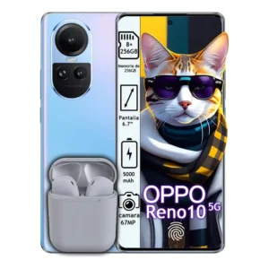 Celular Oppo Reno10 5g Dual Sim 256gb 8gb Ram Amoled 67w + Kit Color Celeste