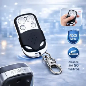 Controle Remoto Universal 4 Botões Para Portão Eletrônico Automatico Alarme Cerca Elétrica 433mhz Chrome Technology