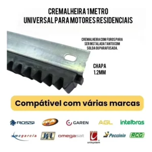 Cremalheira Residencial 1m Aço Resistente Kit Com 3 Metros
