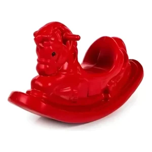 Gangorra Infantil Cavalinho Vermelho Plástico para Crianças 80x27x44 cm