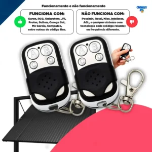 Kit 2 Controle Remoto Universal Para Portão Eletronico Automatico 433mhz - Crowley