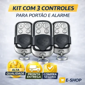 Kit 3 Controle Remoto Universal Portão Alarme Eletrônico 433