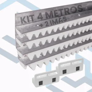 Kit 4 Metros Cremalheira De Ferro Branca + 2 Imãs Universal