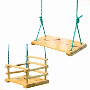 Kit Balanço Madeira Crianças Adultos Qualquer Idade Suspenso