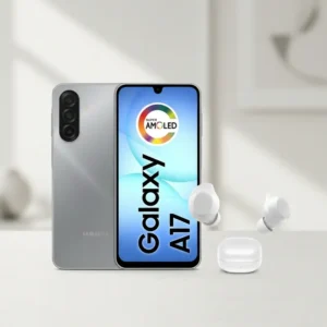 Kit Samsung Celular Galaxy A17 256gb 8gb Ram Câm 50mp Tela 6.7 Nfc Ip54 Cinza + Galaxy Buds Core Grafite
