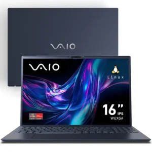 Notebook VAIO FE16 AMD Ryzen 7-5825U - Linux Debian 12 - 8GB RAM 256GB SSD Tela 16 IPS WUXGA Antirreflexo - Cinza Grafite - VJFE69F11X-B1711H