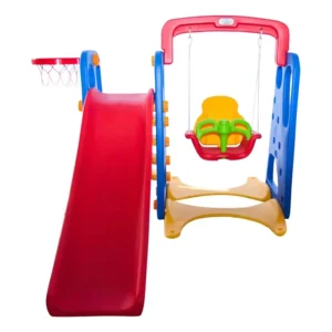 Playground Infantil 3 Em 1 Balanco Escorregador E Cesta De B Cor Azul