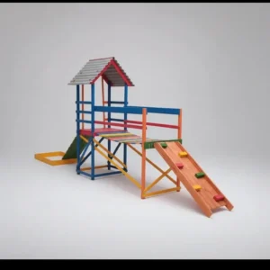 Playground Infantil De Madeira Com Plataforma -woodplay Wp07