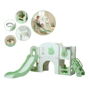 Playground Infantil Parquinho De Plástico Completo Escorregador Cesta Basquete Telescópio Ponte Escada 175x97cm