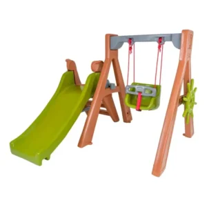 Playground Infantil Plástico 2x1 Baby Dinoplay Freso Com Balanço e Escorregador Para Crianças de 1 a 3 anos