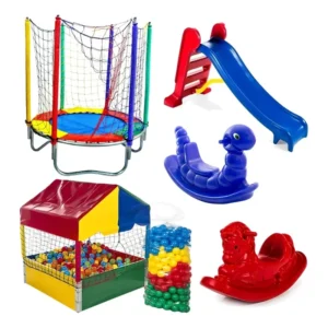 Pula Pula 1,40m + Piscina 1m C 500b + Escorrega + 2 Gangorra