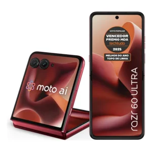 Smartphone Motorola Razr 60 Ultra - 1tb 32gb (16gb Ram+16gb Ram Boost) Snapdragon 8 Elite Tela Dobrável 7 E Externa 4 Moto Ai 50mp Camera - Vermelho
