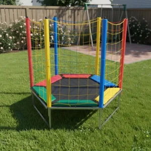 Trampolim Lona 88cm Com Rede E Molas Para Crianças Pequenas