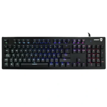Teclado Gamer Mecânico Satellite GK-302 USB RGB Blue Espanhol - Preto Com fio