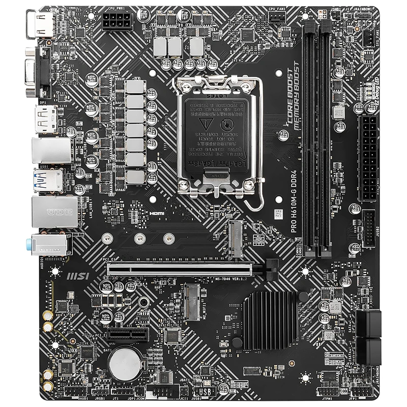 Placa Mãe MSI Pro H610M-G DDR4 Socket LGA 1700 VGA DDR4 Intel H610 Micro ATX - Imagem 3