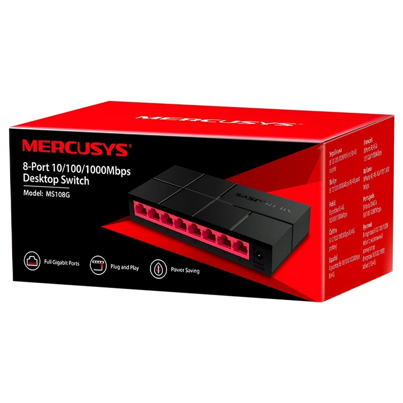 Hub Switch Mercusys MS108G 8 Portas - 101001000Mbps - Imagem 3