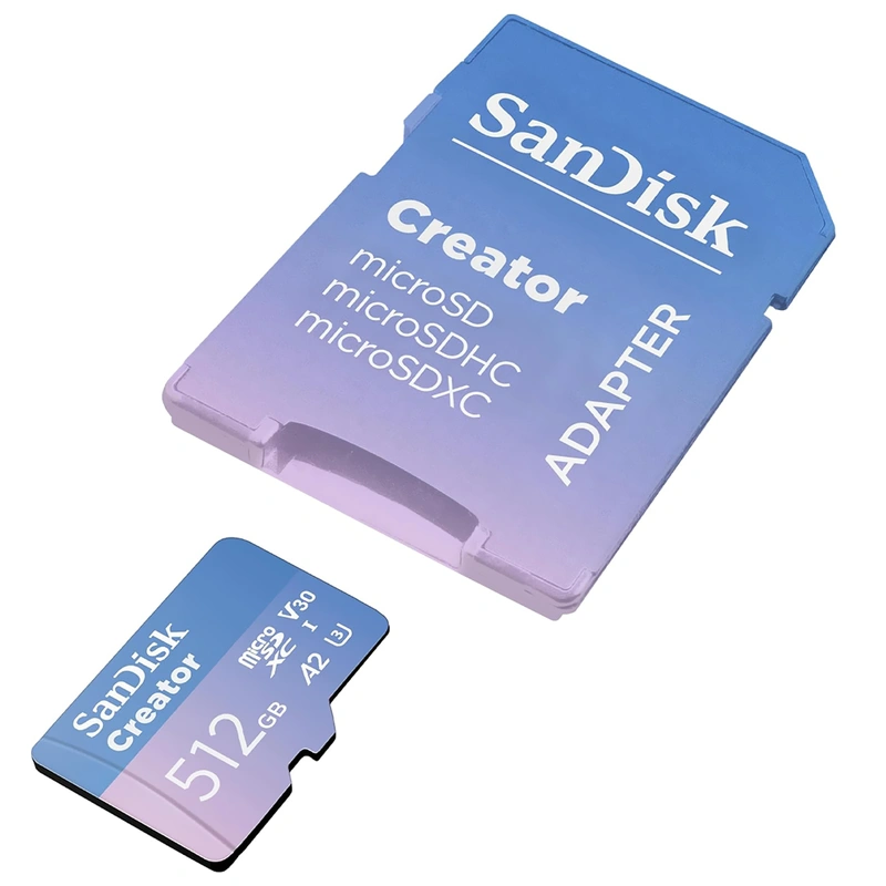 Cartão de Memória Micro SD SanDisk Creator 512GB V30 A2 U3 4K UHD - SDSQXAV-512G-GN6MS - Imagem 2