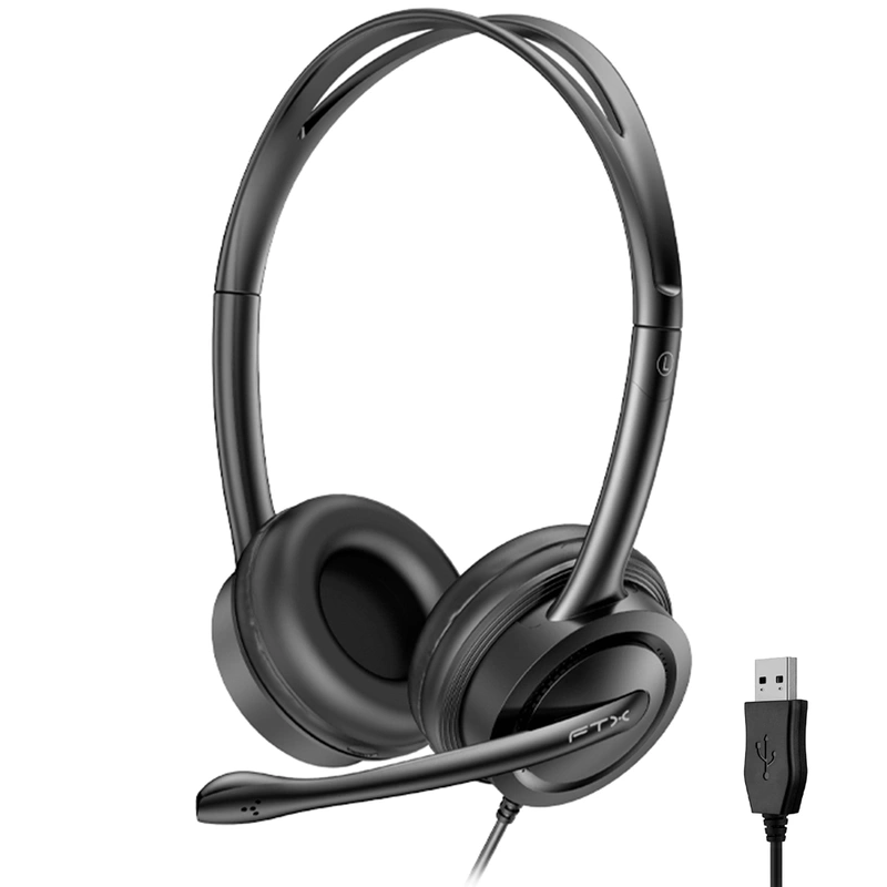 Fone de Ouvido FTX H91-BK Com Fio - Preto USB-A