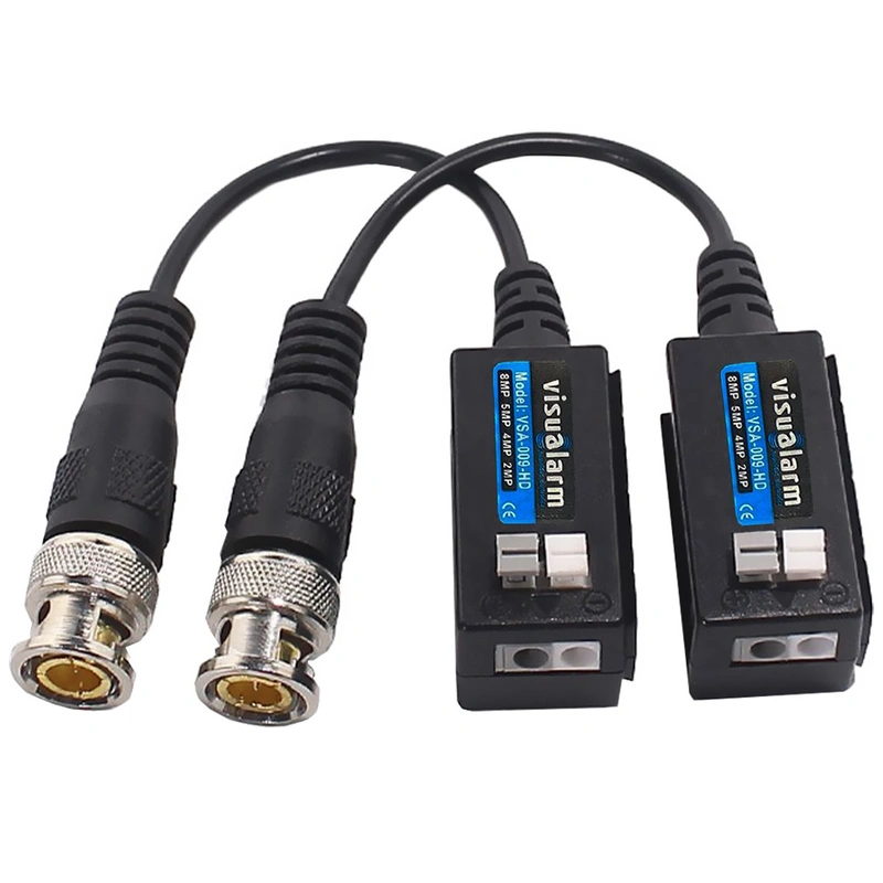 Conector de Vídeo Balun Visualarm VSA-009-HD TVI CVI AHD CVBS - Preto