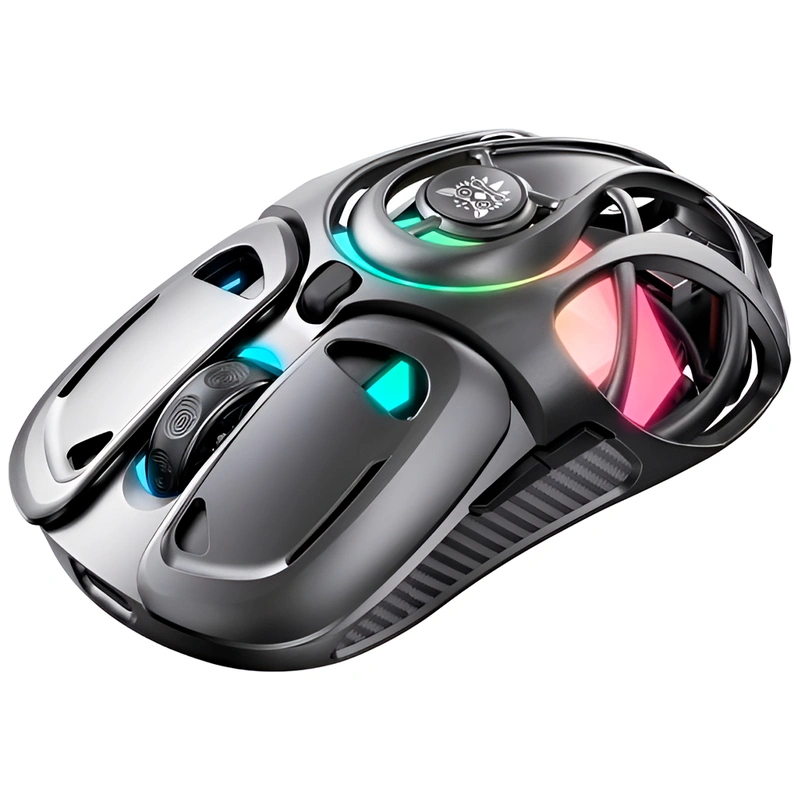 Mouse Gamer Onikuma DM02 Wireless Bluetooth RGB - Cinza USB-C - Imagem 3