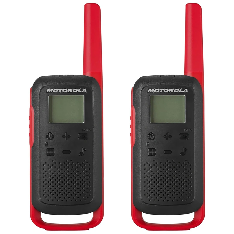 Walkie Talkie Motorola T210 FRS GMRS 20 Milhas Bivolt - Preto Vermelho