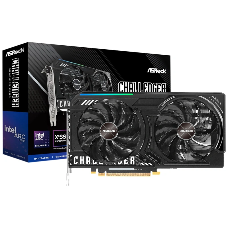 Placa de Video ASRock Challenger OC 12GB Intel ARC B580 GDDR6 - 90-GA5LZZ-00UANZ