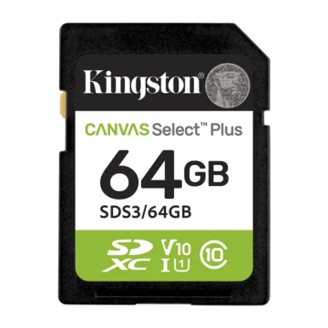 Cartão de Memória SD Kingston Canvas Select Plus C10 64GB - SDS364GB exFAT