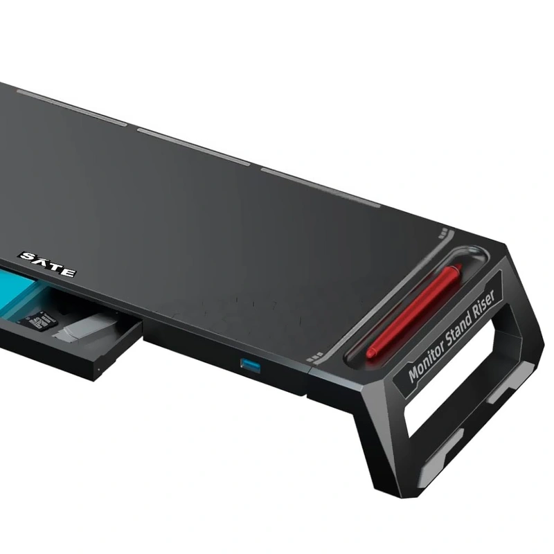 Suporte de Monitor Satellite A-CP61 Stand Multifuncional - Preto 2 USB 3.0 - Imagem 2