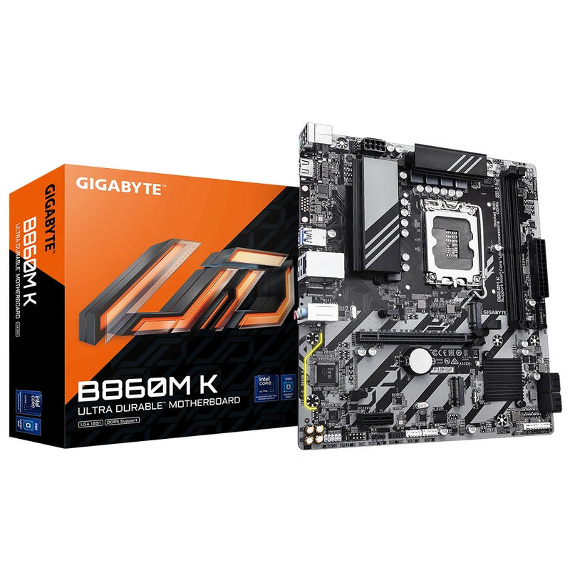 Placa Mãe Gigabyte B860M K Socket LGA 1851 DDR5 Intel B860 2 Slots DIMMs Dual Channel DDR5