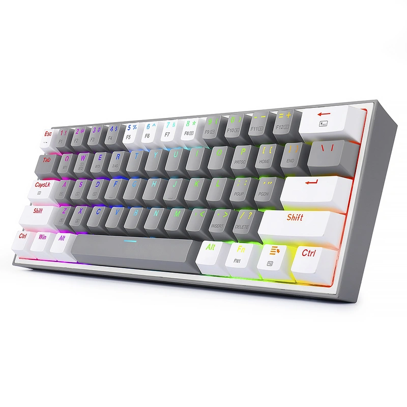 Teclado Gamer Redragon K616-RGB Fizz Pro BT USB Wireless RGB Inglês - Cinza Branco - Imagem 2