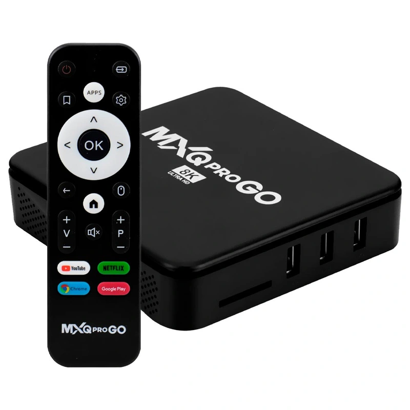 TV Box MXQ Pro Go 32GB de RAM 128GB 8K 5G - Preto Wi-Fi