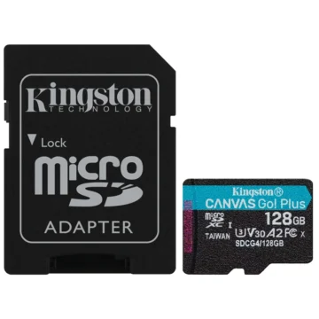 Cartão de Memória Micro SD Kingston Canvas Go Plus U3 C10 V30 A2 128GB - SDCG4128GB