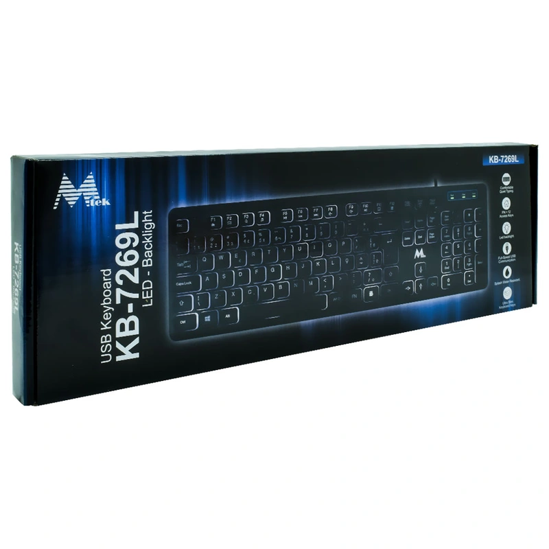 Teclado Mtek KB-7269L USB Backlight Português - Preto Com fio - Imagem 3