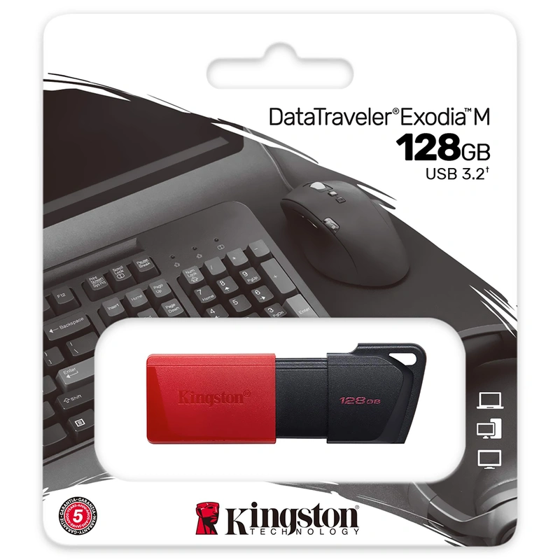 Pendrive Kingston Exodia 128GB USB 3.2 - Preto (DTXM128GB) - Imagem 3