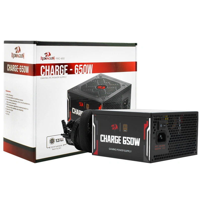 Fonte Redragon Charge FRC-650 650W ATX Não Modular 80 Plus Bronze (ATX V2.54)